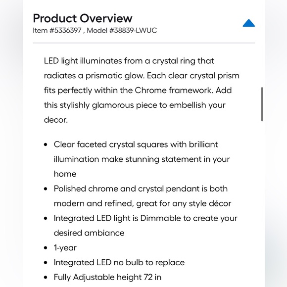 ALLEN + ROTH NWT aurelis gloss chrome led crystal clear glass metal chandelier - Picture 10 of 16